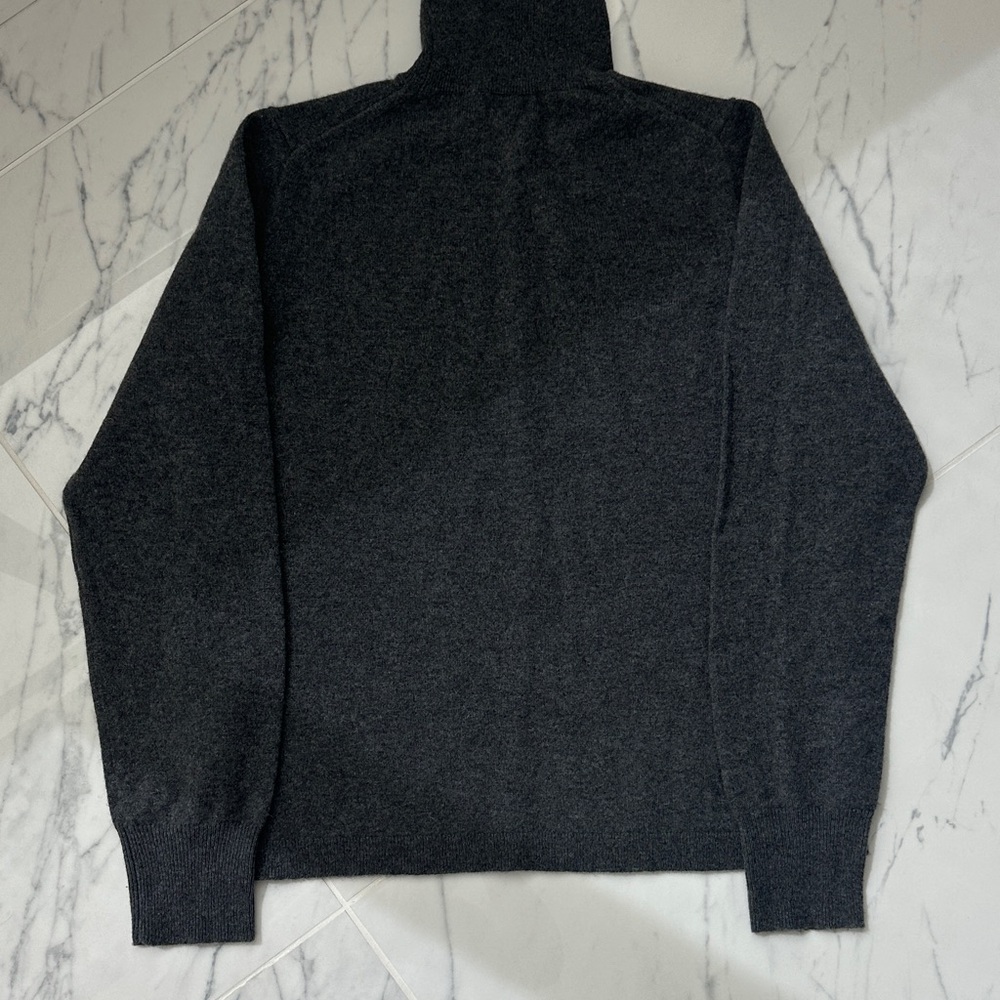 J Crew 100% Cashmere Turtleneck Sweater sz L Dark Grey - Picture 8 of 12